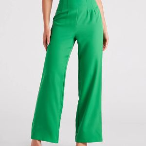 She Means Business Wide-Leg Pants