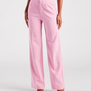 Chic Confidence Straight-Leg Trouser Pants