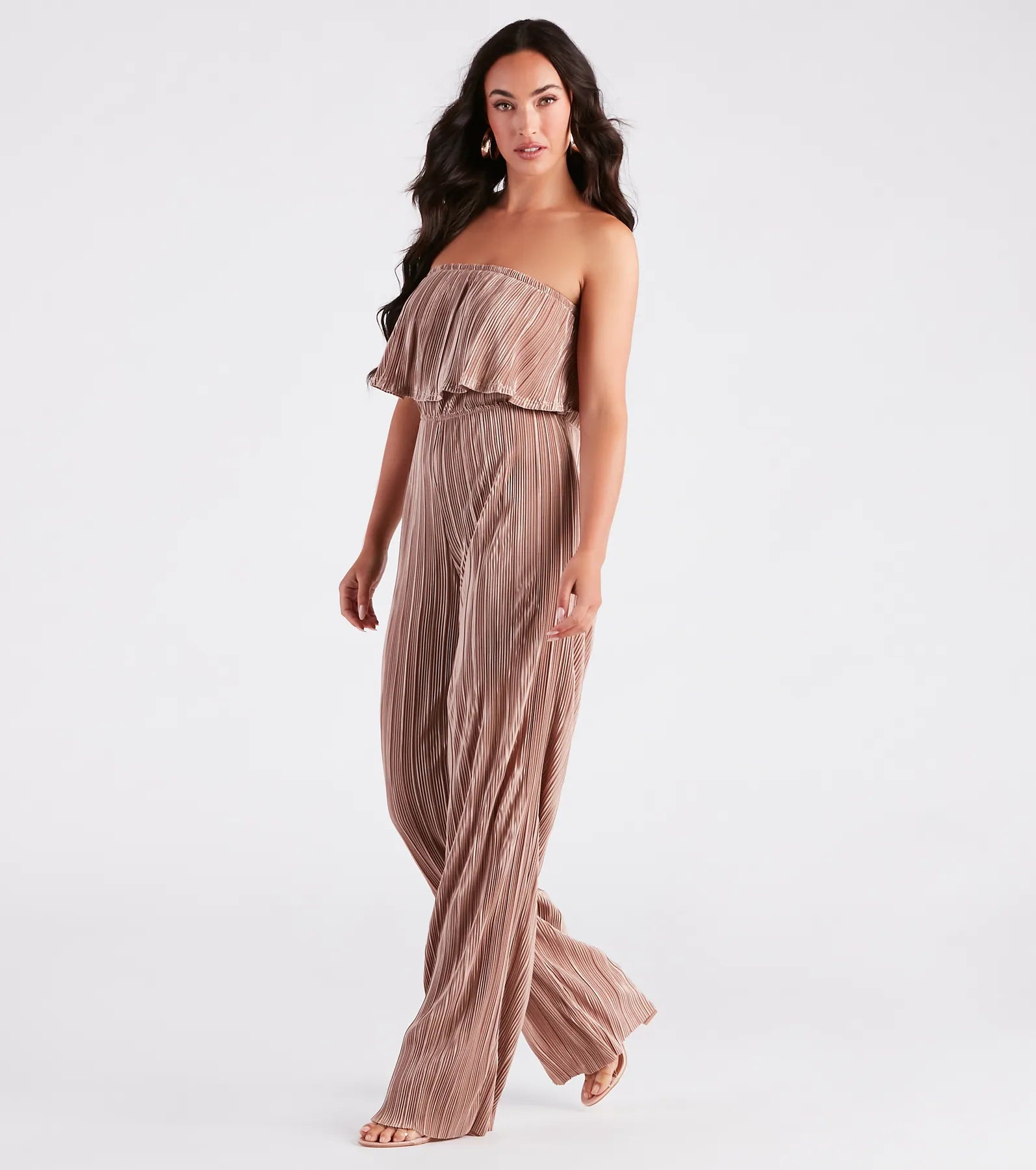Happy Hour Chic Strapless Plisse Jumpsuit - Image 3
