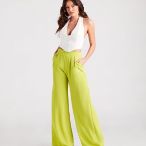 Weekend Chic High Waist Wide-Leg Pants