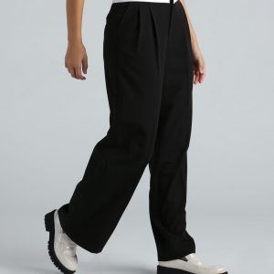 Cool-Girl Confidence Contrast Waist Trouser Pants