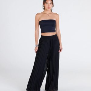 Pretty Pleats High-Rise Chiffon Palazzo Pants