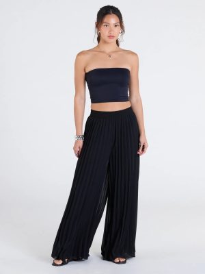 Pretty Pleats High-Rise Chiffon Palazzo Pants