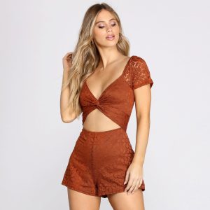 Here's The Twist Lace Romper