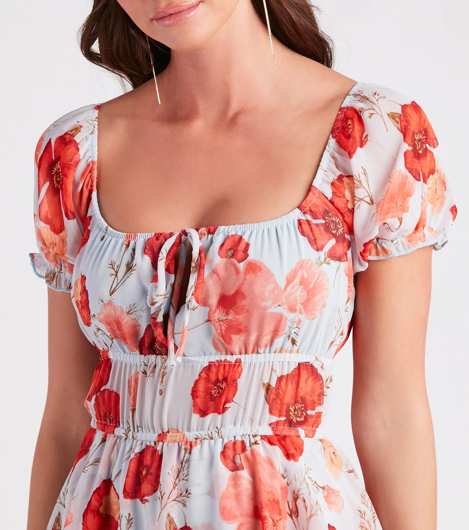 Summer Romance Floral Chiffon Skater Romper - Image 4