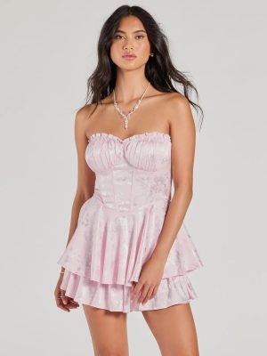 Gorgeous Stance Strapless Corset Floral Satin Romper