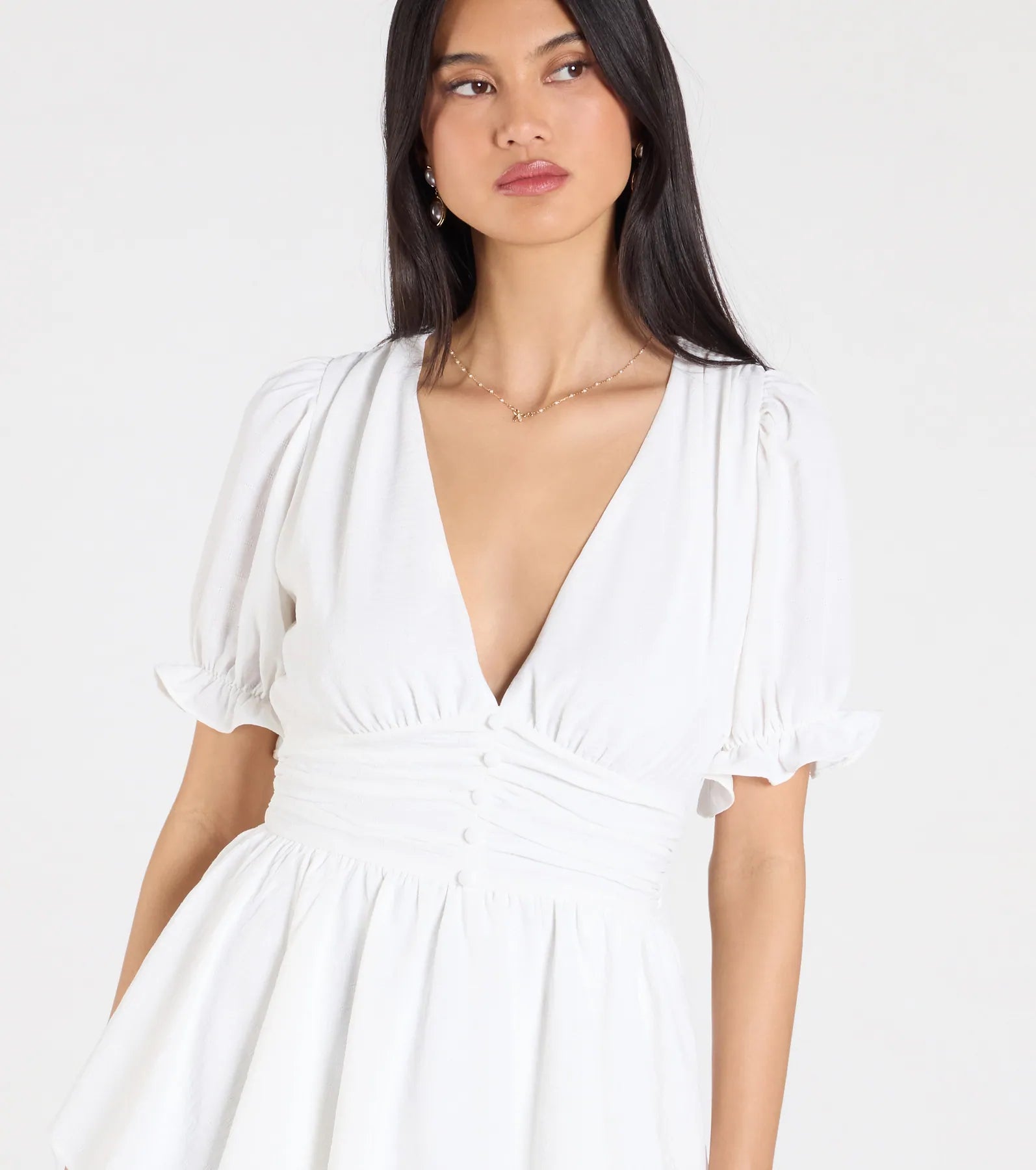 Stay Sweet Short Sleeve Button Romper - Image 4