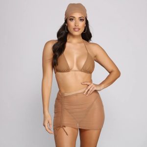 Cinched and Chic Mesh Swim Coverup