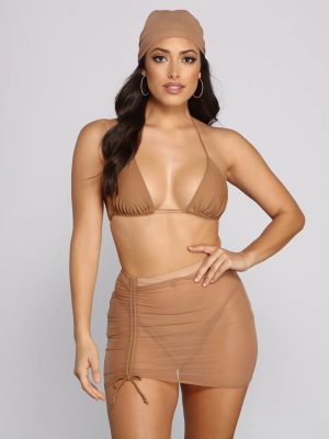 Cinched and Chic Mesh Swim Coverup