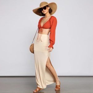 High Slit Maxi Knit Skirt
