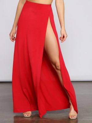 Bold Impressions High Slit Maxi Skirt