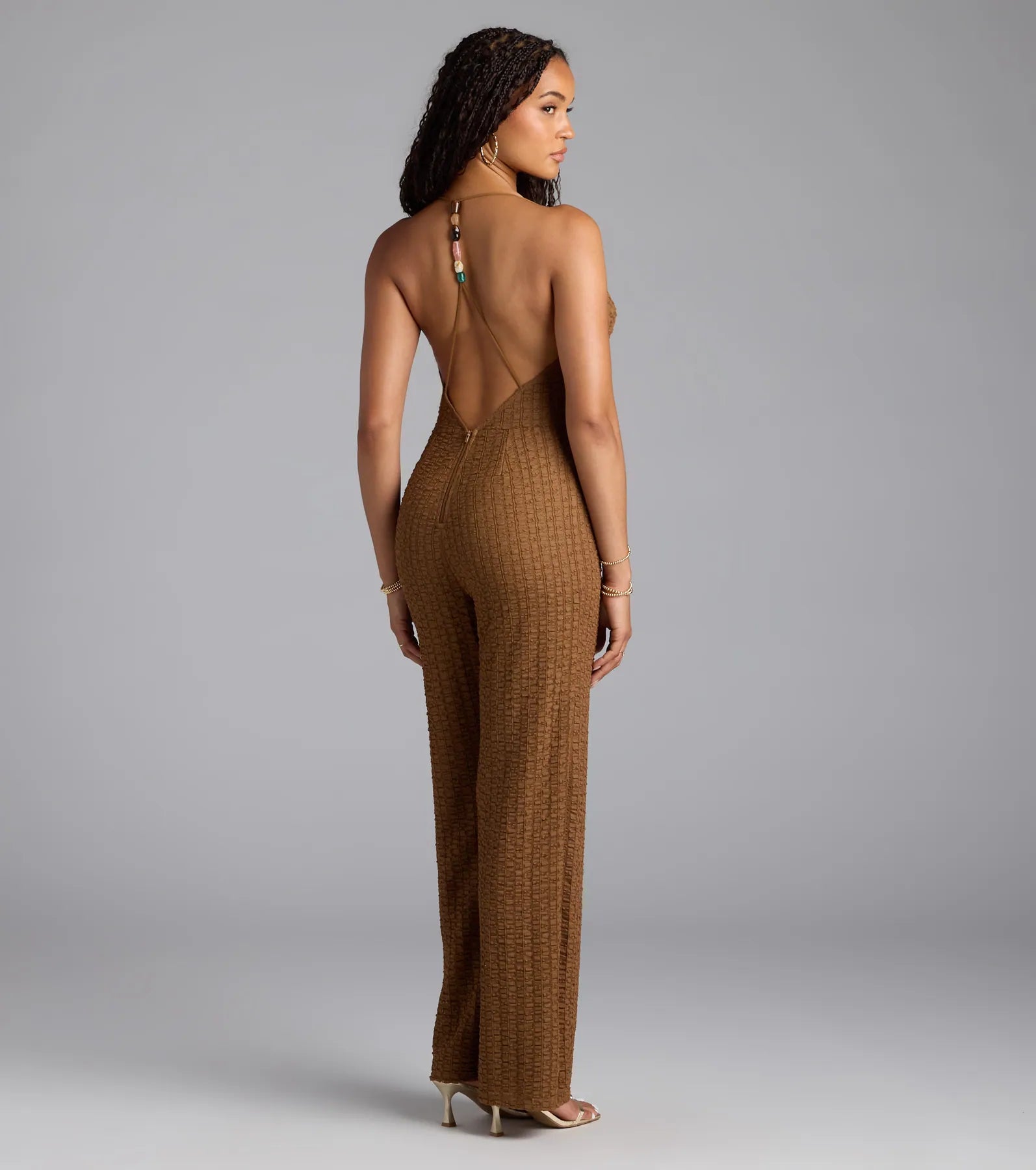 Make A Statement Strappy Open Back Jumpsuit - Image 2