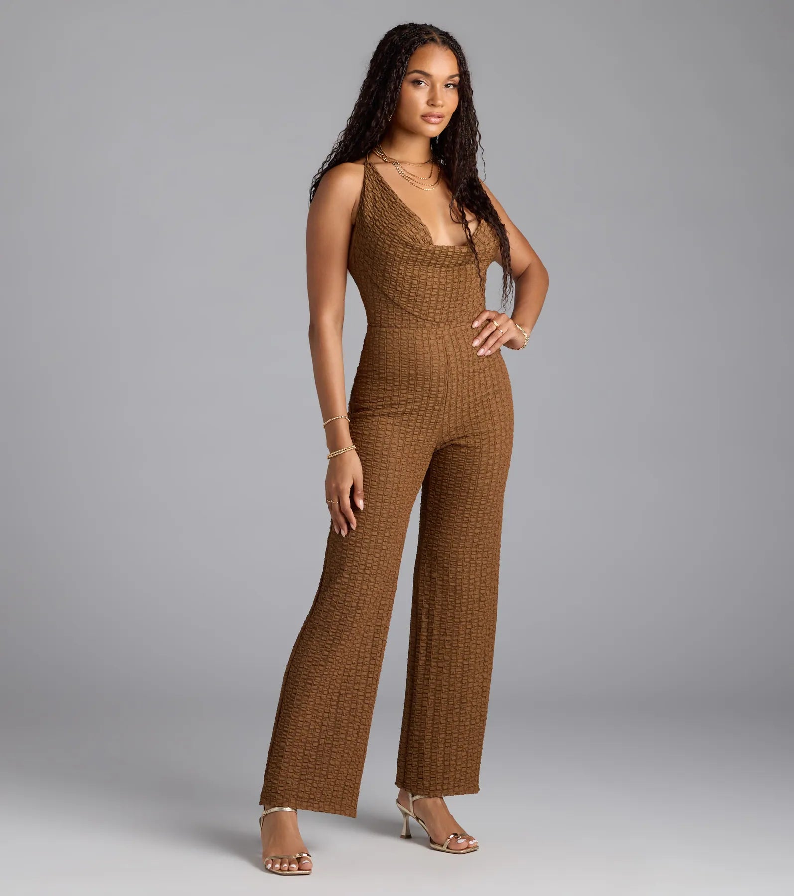 Make A Statement Strappy Open Back Jumpsuit - Image 4