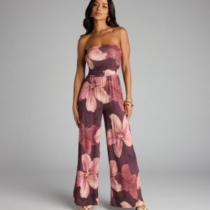 Pretty Blooms Floral Strapless Jumpsuit