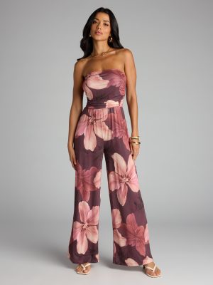 Pretty Blooms Floral Strapless Jumpsuit