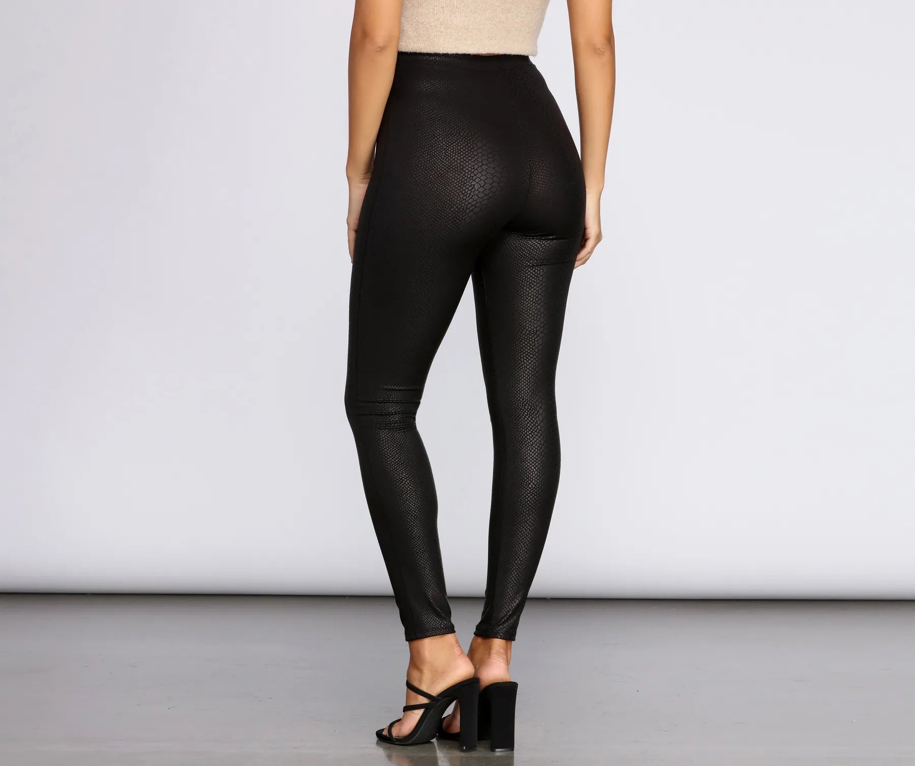Embossed Snake Leggings - Image 4