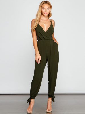 Drive Them Wild Surplice Jumpsuit