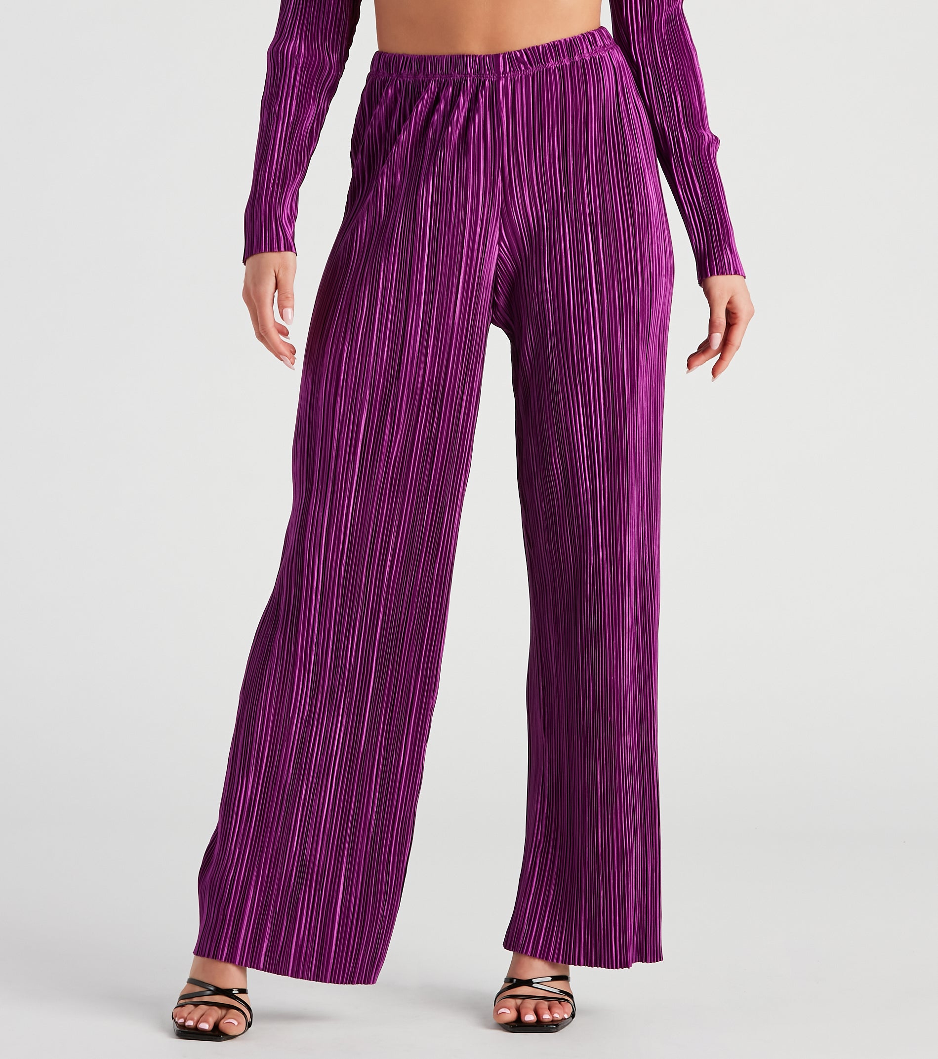 Dinner Date Satin Wide Leg Pants - Image 2