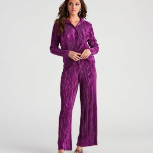 Dinner Date Satin Wide Leg Pants