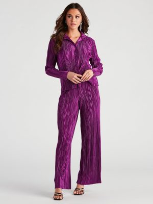 Dinner Date Satin Wide Leg Pants