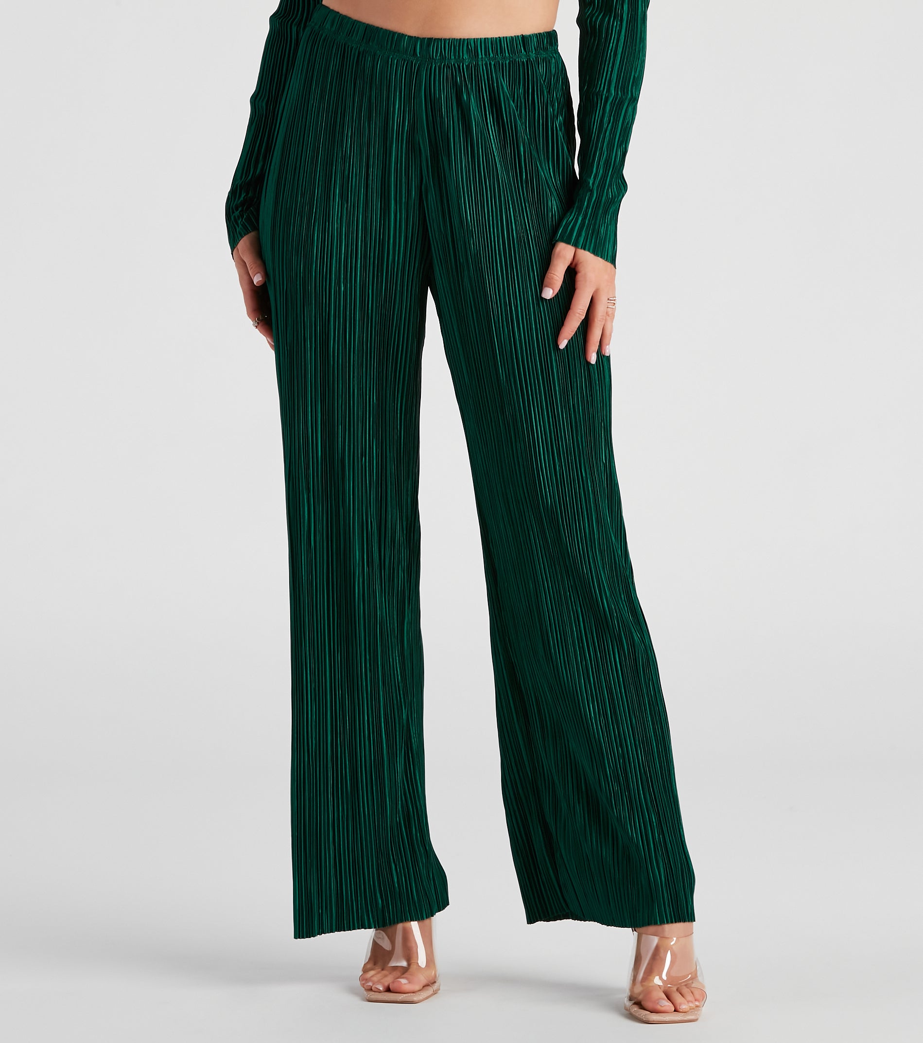 Dinner Date Satin Wide Leg Pants - Image 6
