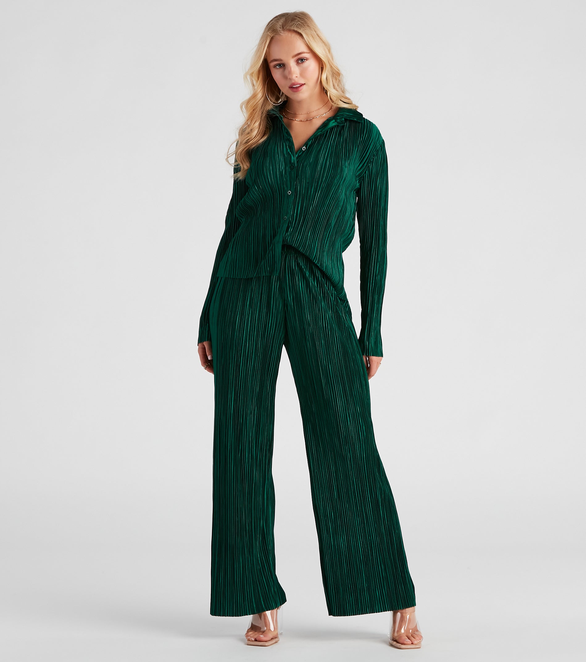 Dinner Date Satin Wide Leg Pants - Image 5