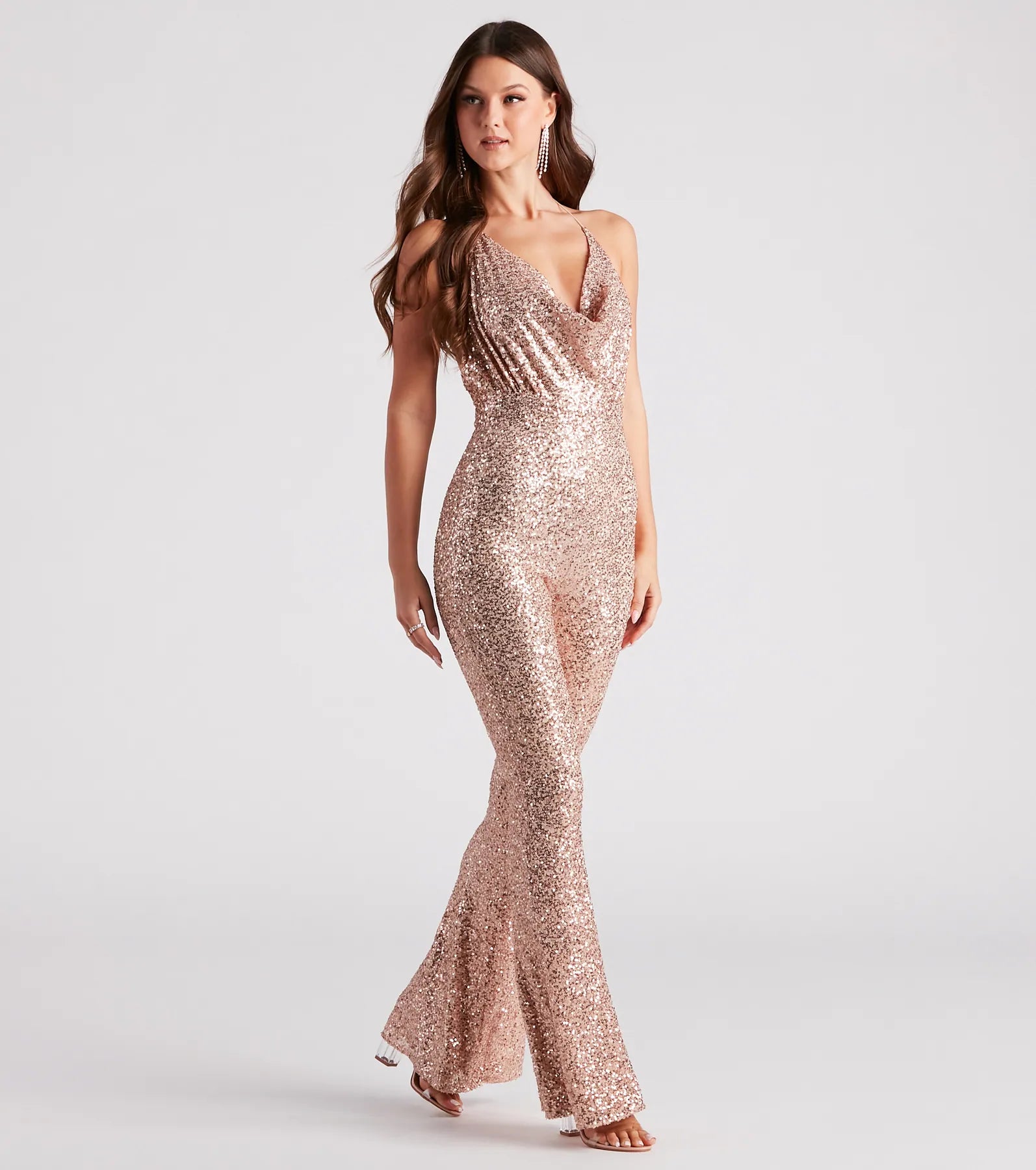 Scene Stealer Sequin Halter Jumpsuit - Image 3