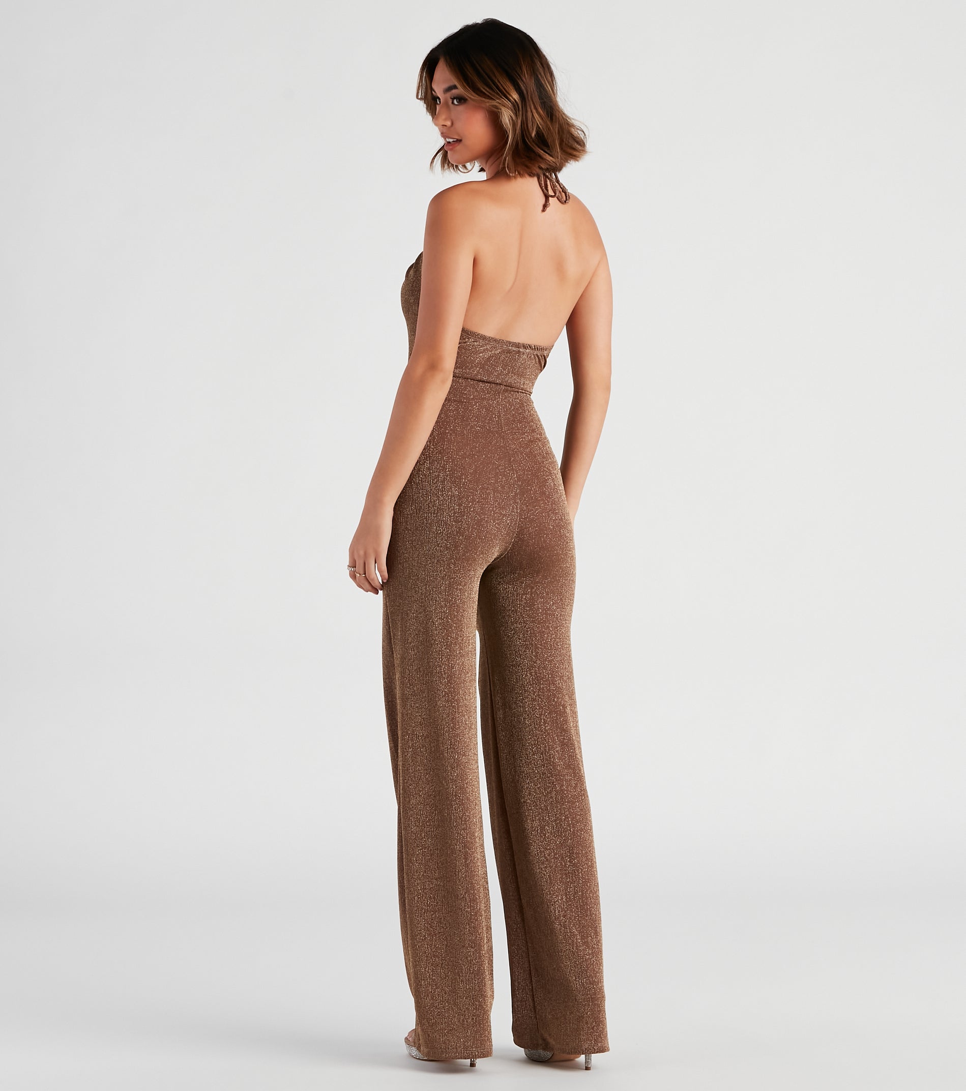 Miss Sparkle Halter Knit Jumpsuit - Image 6