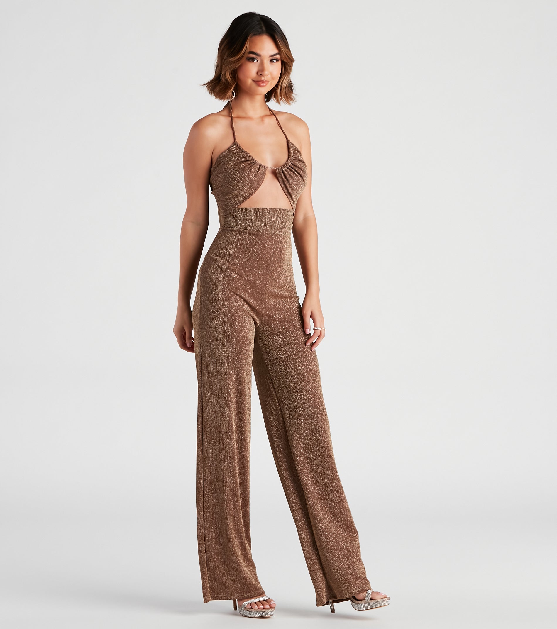 Miss Sparkle Halter Knit Jumpsuit - Image 7