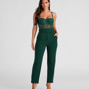 Perfectly Polished Belted Dress Pants