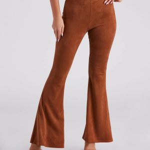 Stylish Pick Faux Suede Flare Pants