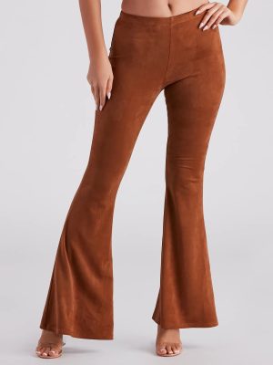 Stylish Pick Faux Suede Flare Pants