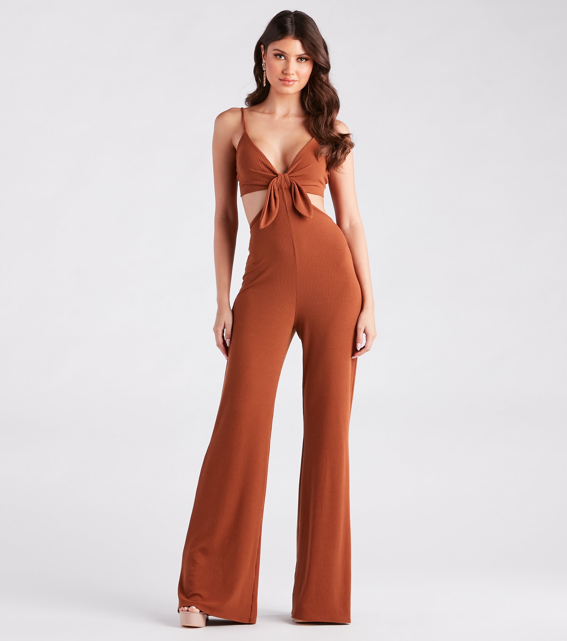 Getaway Girl Rib Knit Cutout Jumpsuit - Image 5