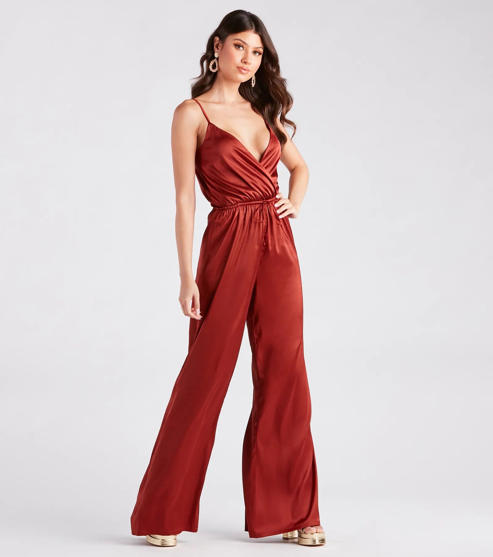 Looking Luxe Satin Wide-Leg Jumpsuit - Image 3