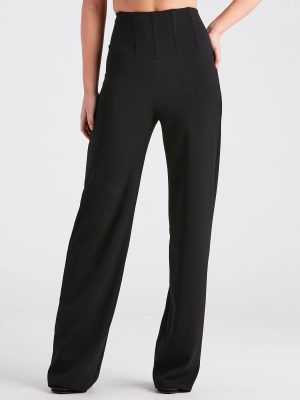 Cinch It Together Crepe Corset Trouser Pants