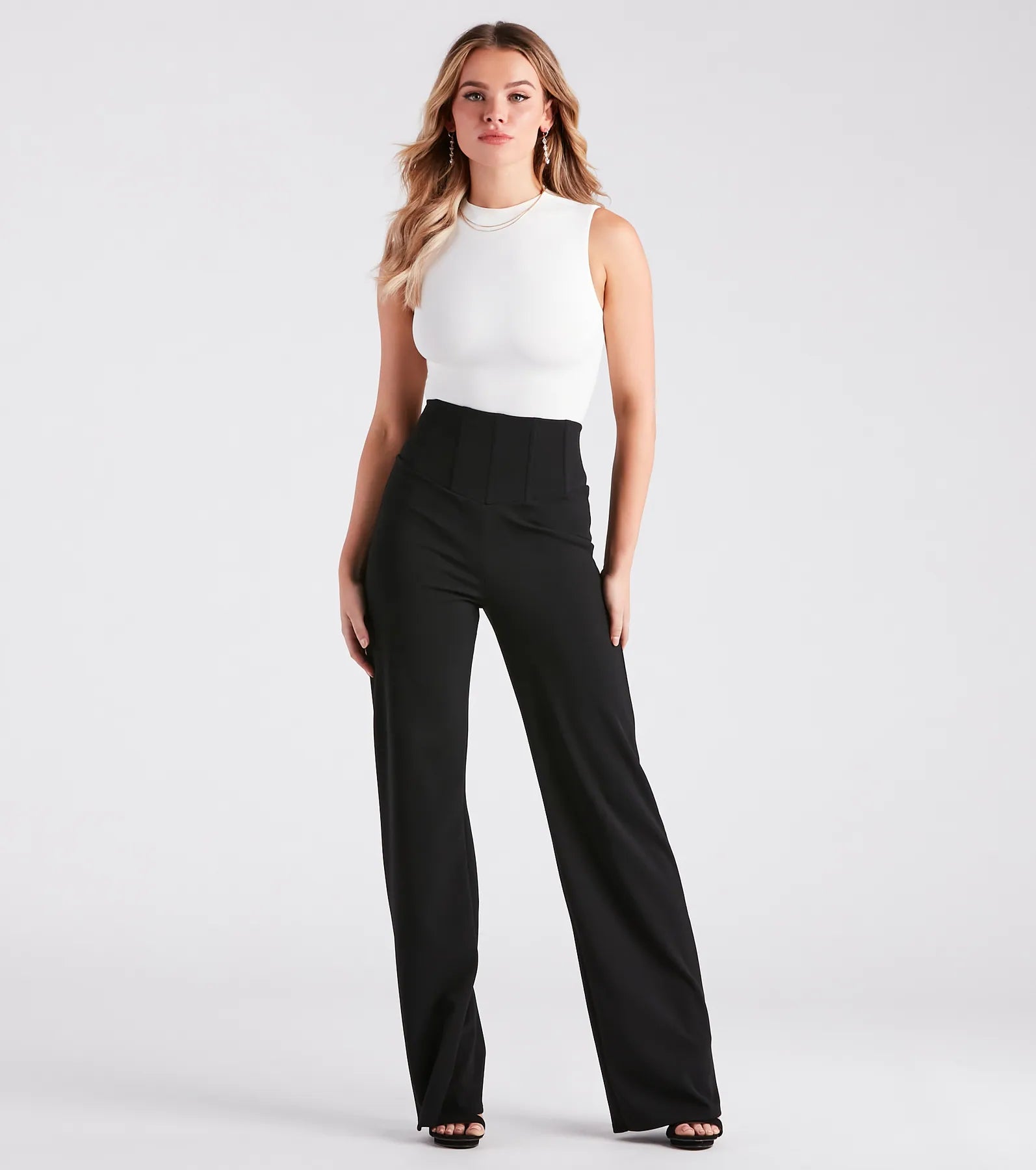 Cinch It Together Crepe Corset Trouser Pants - Image 2