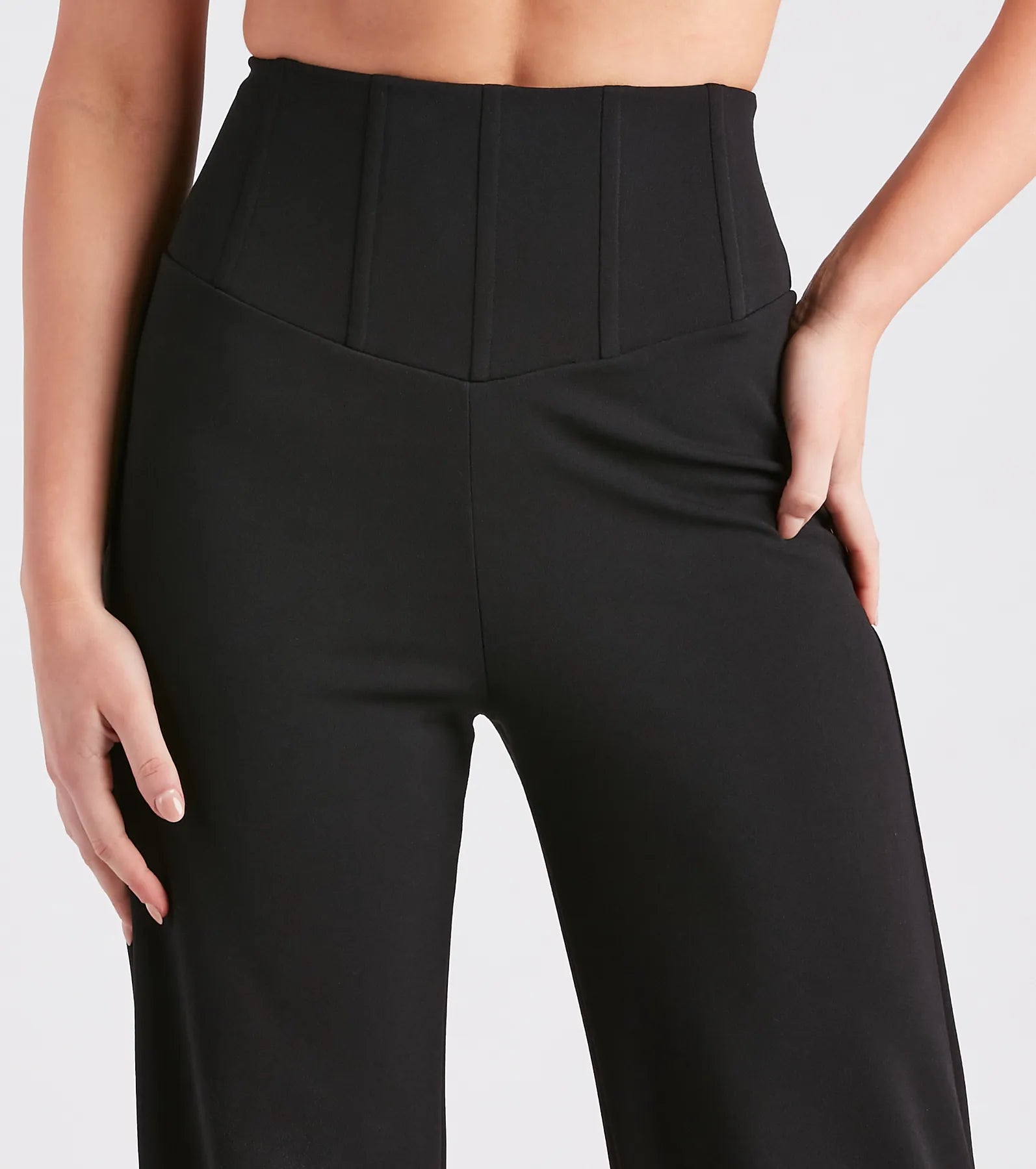 Cinch It Together Crepe Corset Trouser Pants - Image 4