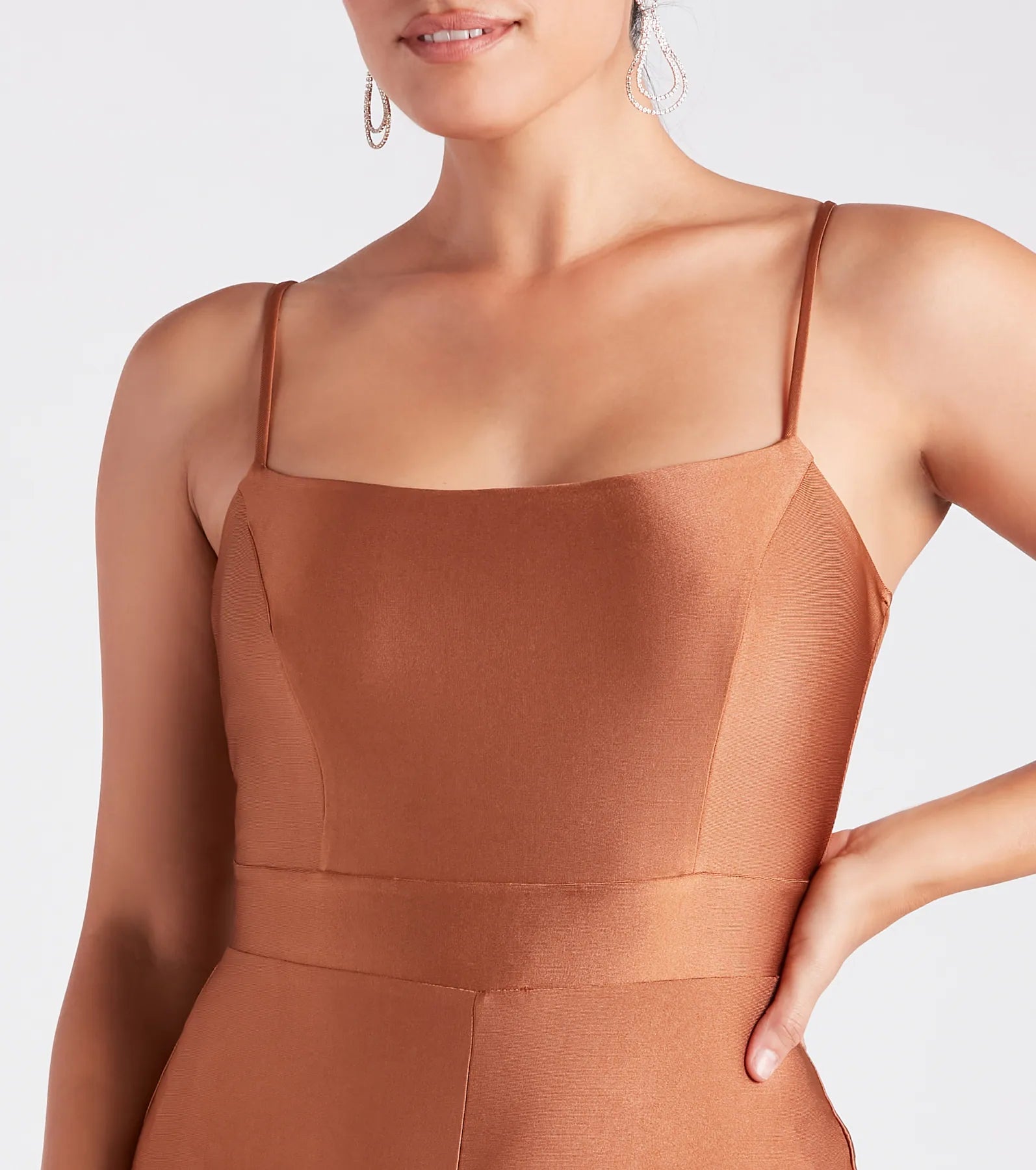 Stylish Sheen Sleeveless Wide-Leg Jumpsuit - Image 4