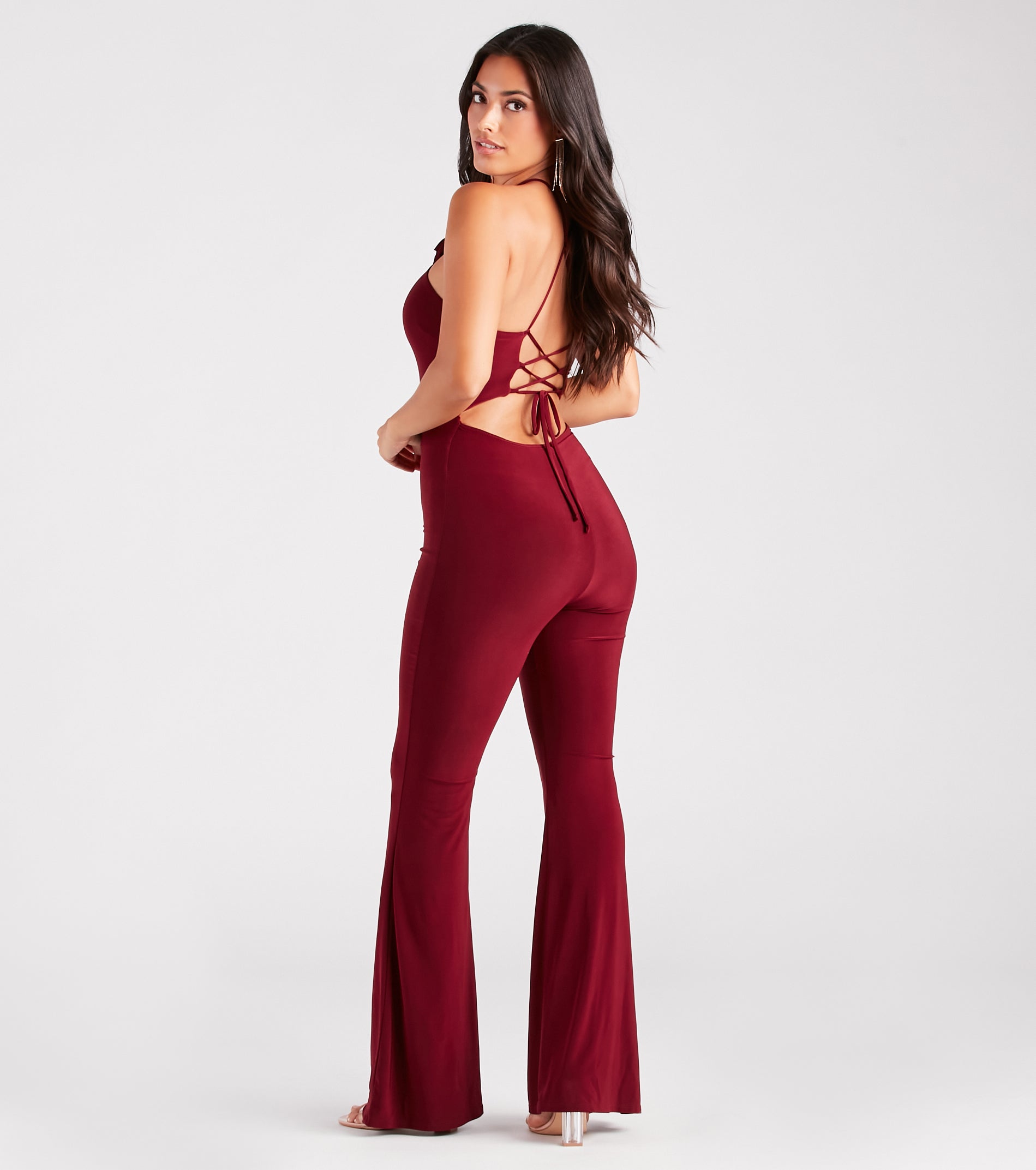 Style Blossom Rosette Flower Lace-Up Jumpsuit - Image 2