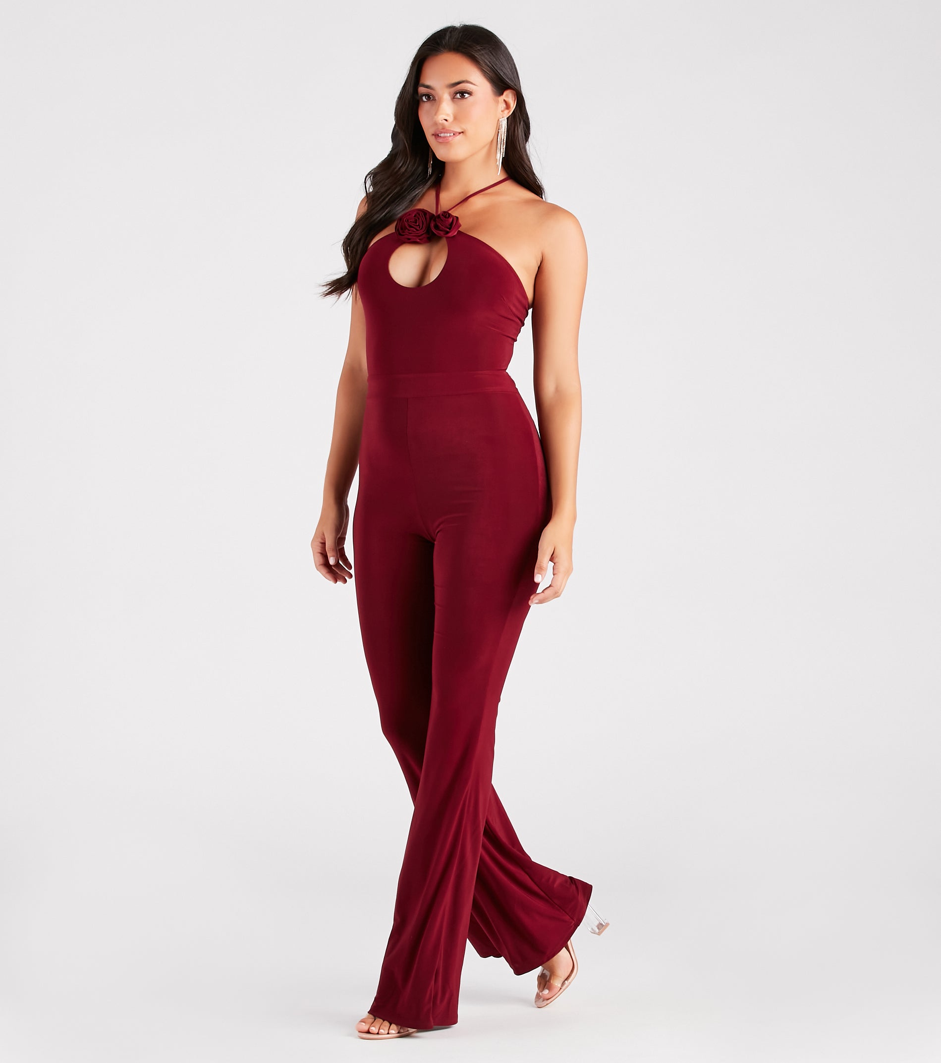 Style Blossom Rosette Flower Lace-Up Jumpsuit - Image 4