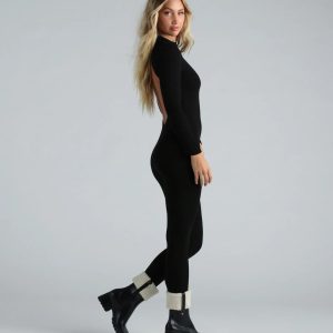 Feeling Cute Long Sleeve Open Back Catsuit