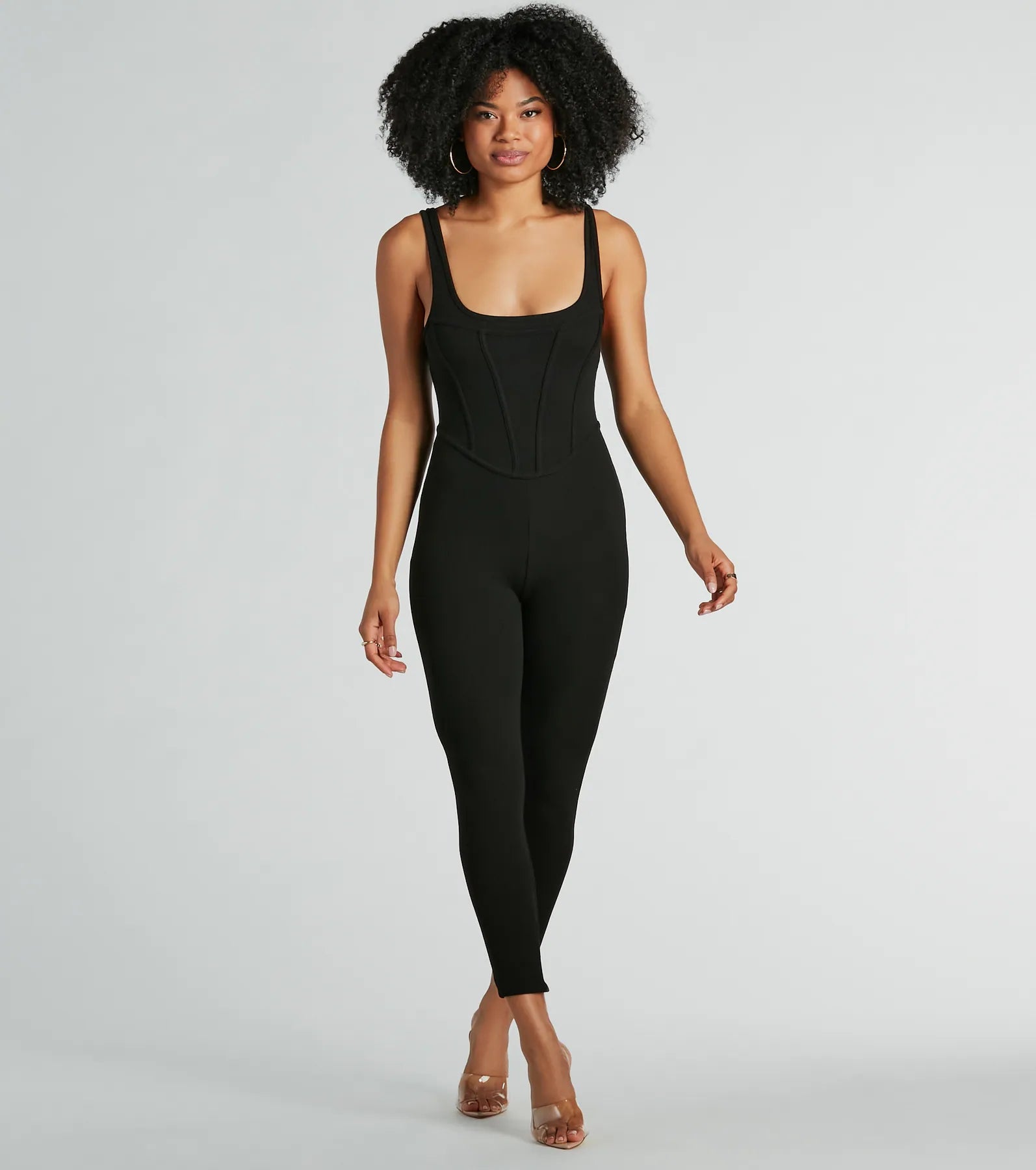 Chill Vibes Ribbed Knit Corset Catsuit - Image 5