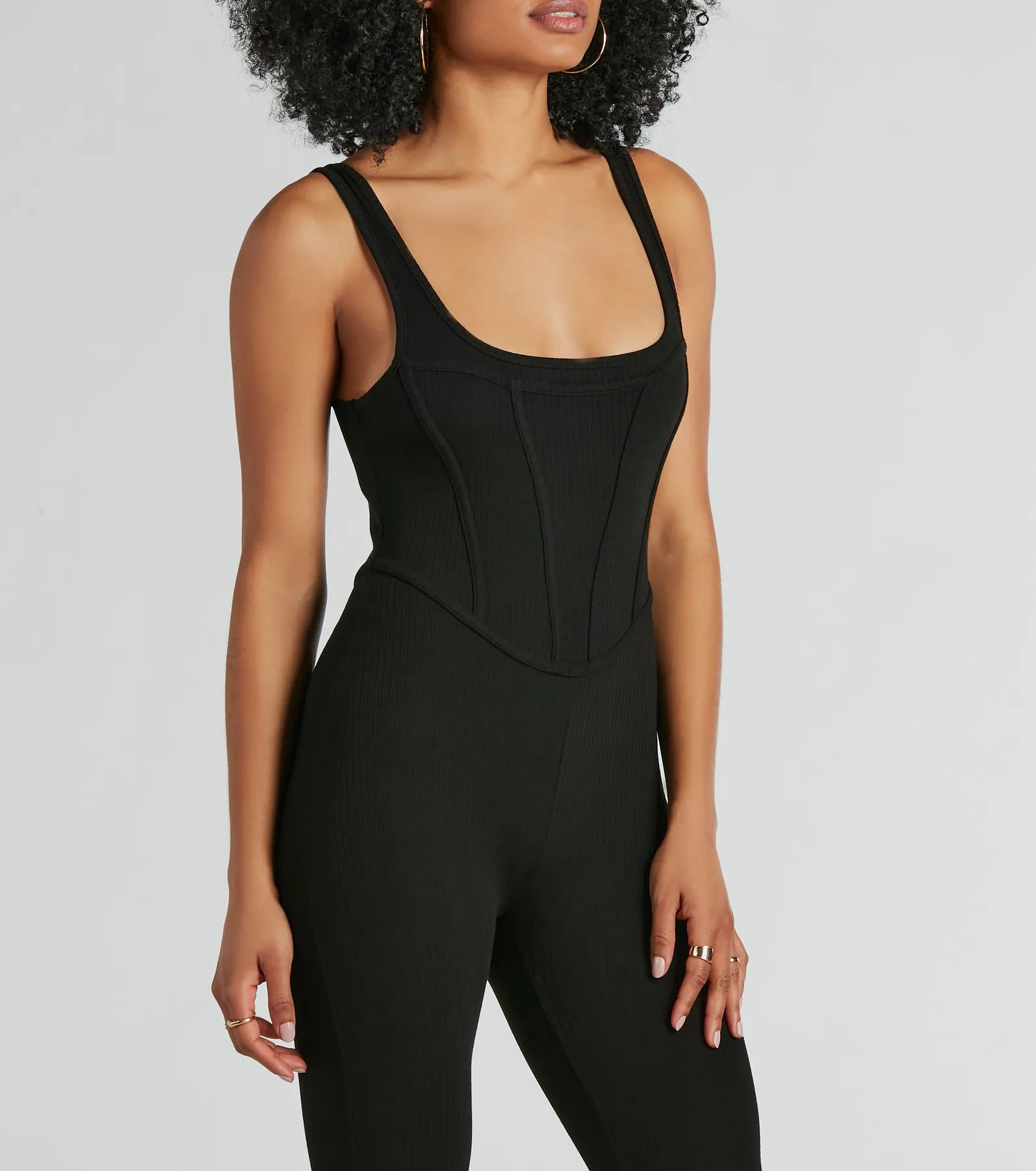 Chill Vibes Ribbed Knit Corset Catsuit - Image 7