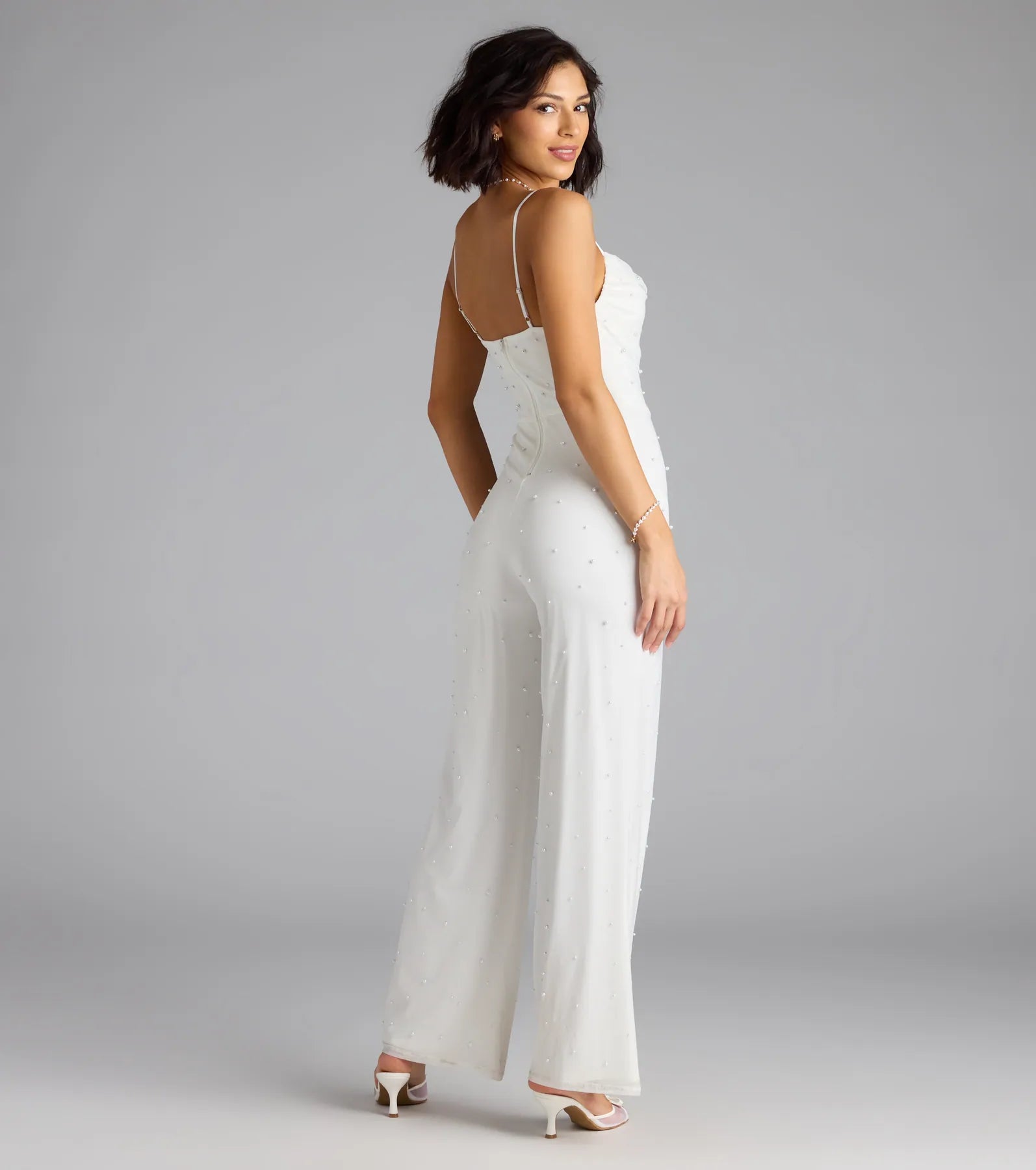 Elevate Your Vibe Wide-Leg Faux Pearl Jumpsuit - Image 2