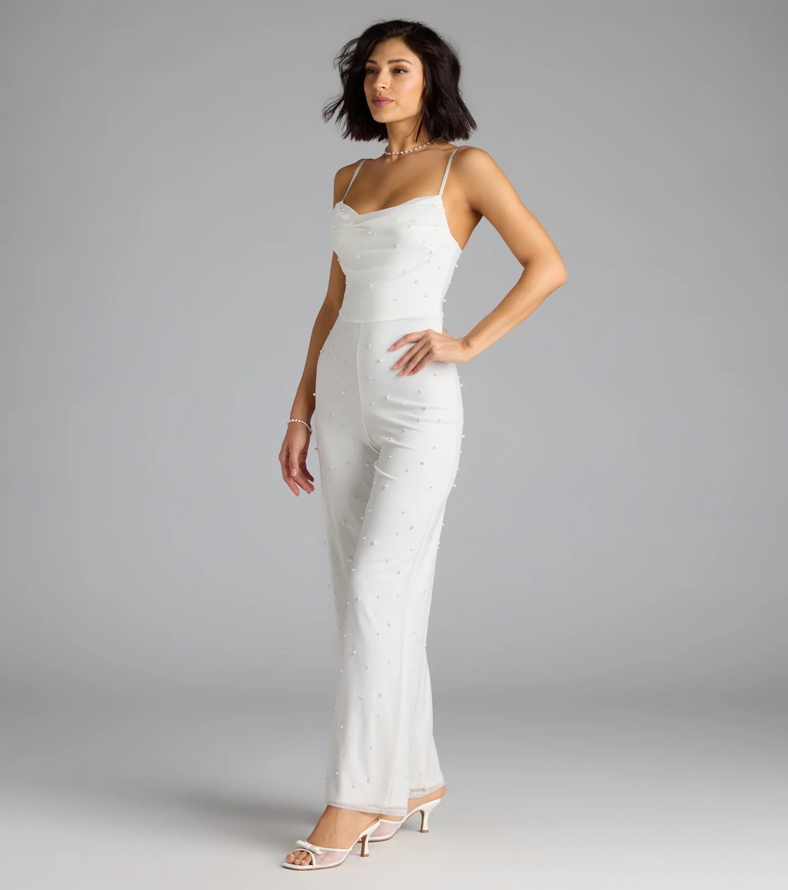 Elevate Your Vibe Wide-Leg Faux Pearl Jumpsuit - Image 4
