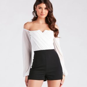 Flaunt At First Sight Off-The-Shoulder Romper
