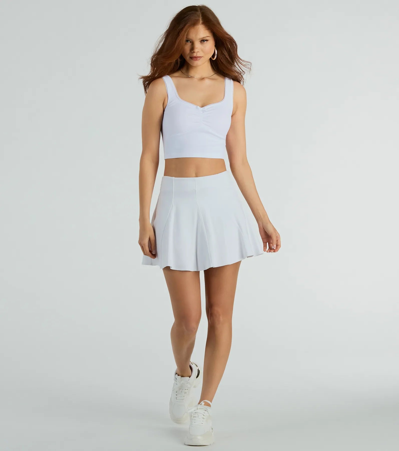 Flirty Attitude Pleated Knit Skater Skort - Image 5