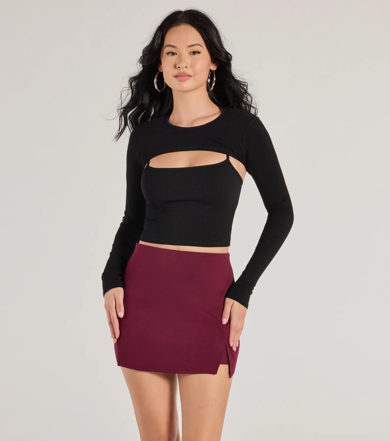 Cute Attitude Ponte Slit Mini Skort - Image 11