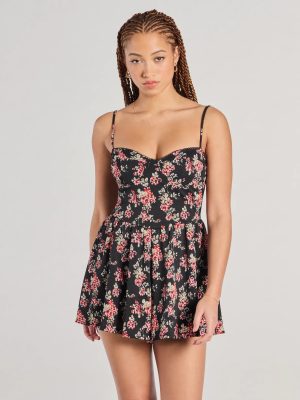 Thriving Allure Sweetheart Floral Romper
