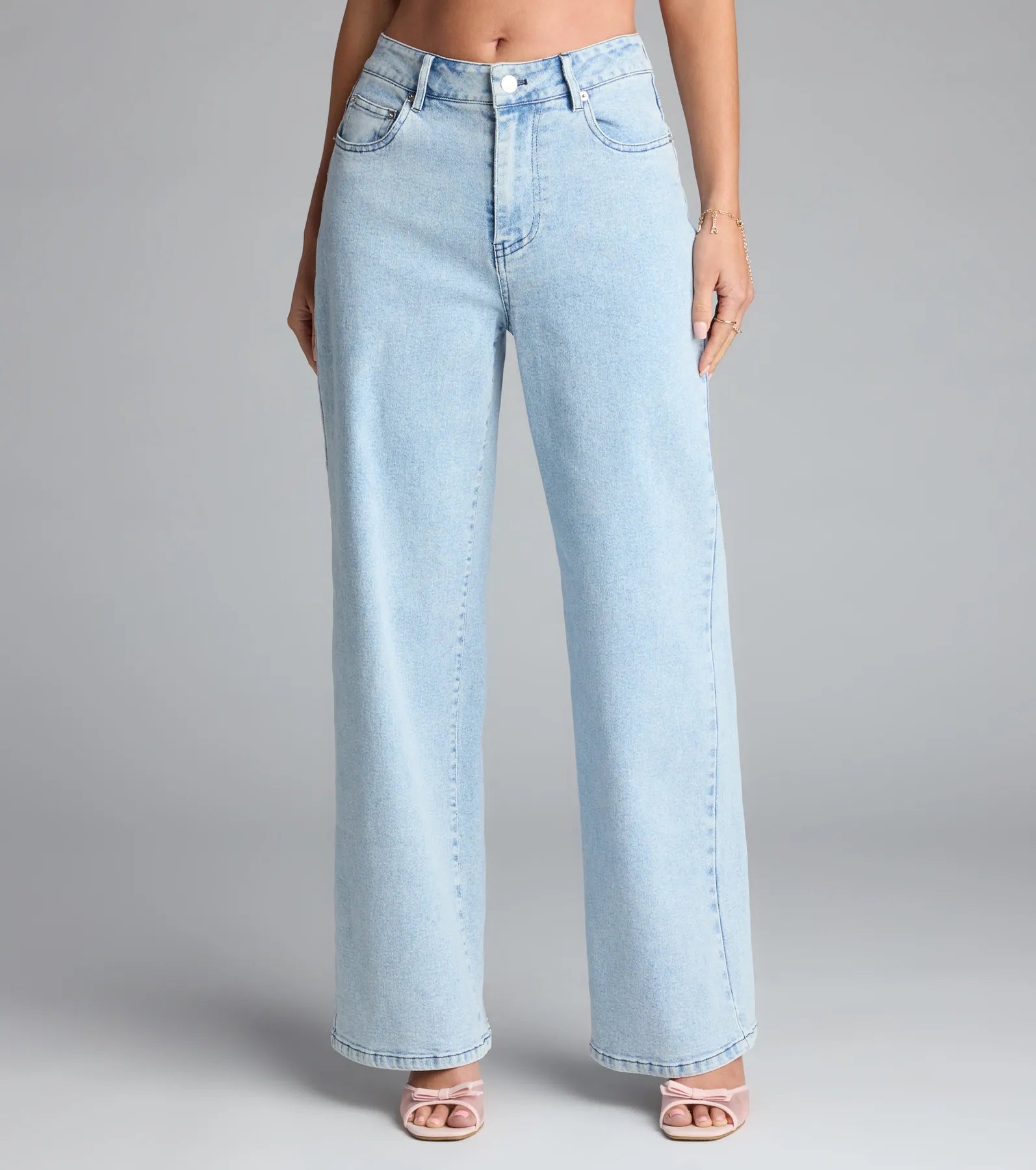 Too Cute to Handle Straight Leg Bow Denim Jeans - Image 4